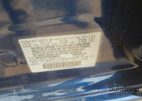 2019 Nissan Versa 1.6 Sv from USA, damaged, VIN 3N1CN7AP7KL868301